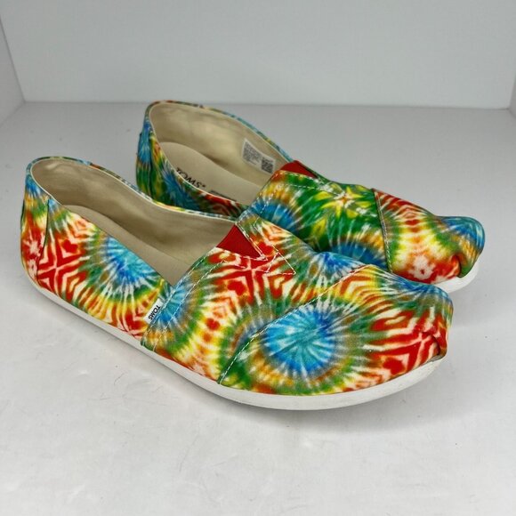 Toms Womens 10017812 Multicolor Candy Tie Dye Canvas Alpargata Size 10 Loafers - Picture 2 of 10